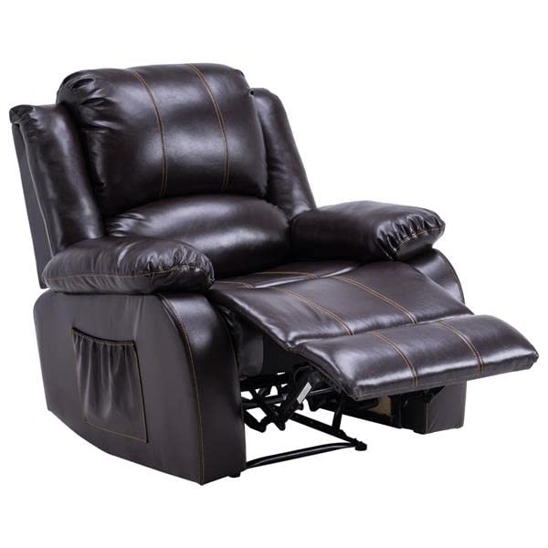 CHCDP Electric Lift Function Recliner Massage Chair Dual Motor Dark Brown Comfortable&Durable Fabric PU Easy Adjustment