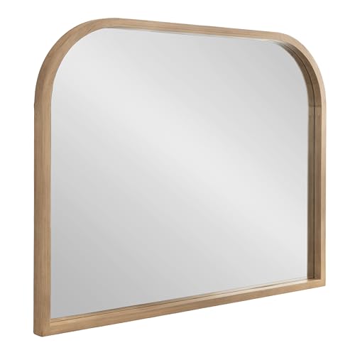 Kate and Laurel Occonor Modern Wooden Arched Mirror, 36 x 28, Natural, Transitional Arch Wall Mirror with Geometric Shape for Use as Bathroom Mirror for Vanity or Fireplace Mantel Mirror