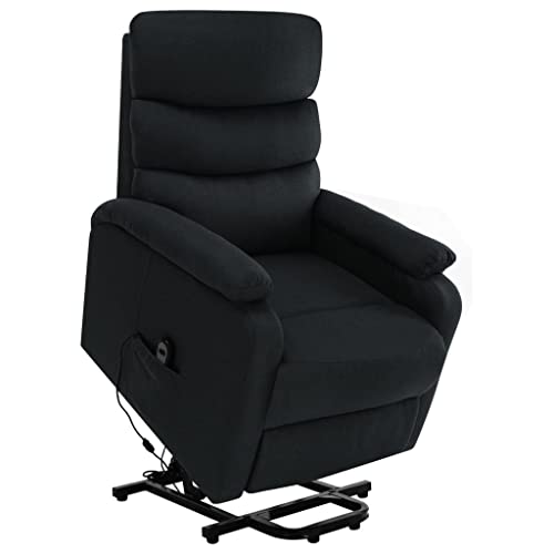 Stand-up Massage Recliner Wine Red Fabric,Massage Chaise Lounge,Electric Recliner Heated Chair,Heated Ergonomic Lounge Chair,Heated Vibrating Accent Sofa (Color : Black, Size : 28.7" x 35.6" x 40.4"