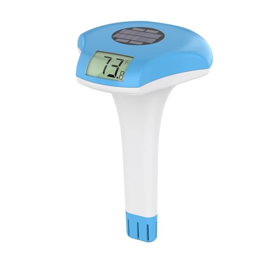 Solar Powered Digital Pool Thermometer, Floating Easy-to-Read with Large Display and Bold Numbers, IP68 Waterproof for Swimming Pool_Spa_Hot Tub_Ice Bath_Fish Pond