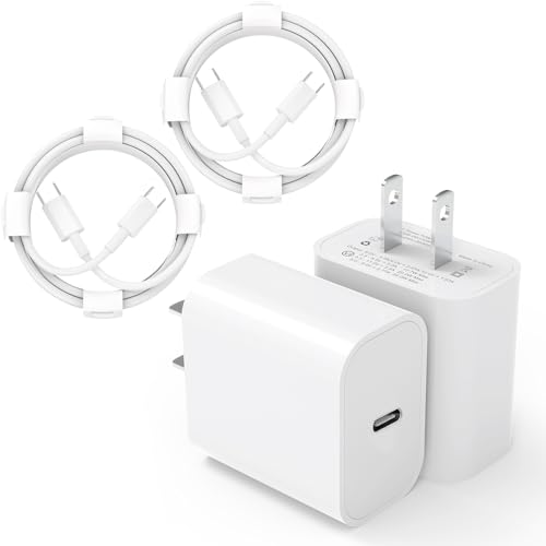 iPhone 15 Charger USB C Wall Charger iPad Pro Charger 2-Pack 20W Type C Charger Block with 2 Pack 6FT USB C Cable for iPhone 15_15 Plus_15 Pro_15 Pro Max_iPad Pro_Mini_Air_Air4_AirPods_Switch_Samsung