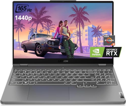 Lenovo Legion 5 Gaming Laptop, 15.6" WQHD 165Hz Display, 8-Core AMD Ryzen 7 7735HS, NVIDIA Geforce RTX 4060, 32GB DDR5 RAM, 1TB NVMe SSD, Backlit Keyboard, WiFi 6, HDMI, Win 11, w_CUE Accessories