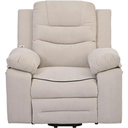 DFHBFG Beige Massage Recliner,Power Lift Chair for Elderly with Adjustable Massage and Heating Function,Recliner Chair