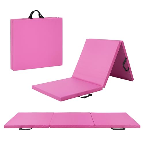 CAP Barbell All Purpose Folding Anti Tear Exercise Training Aerobic Fitness Gym & Gymnastics Balance Mat. 72"L x 24"W x 1.5"Thick. PINK