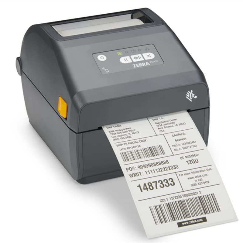 Zebra ZD421 Direct Thermal USB & Ethernet 203 dpi | ZD4A042-D01E00EZ 4 inch Width | Label Printer | Includes Jet Set Label Software