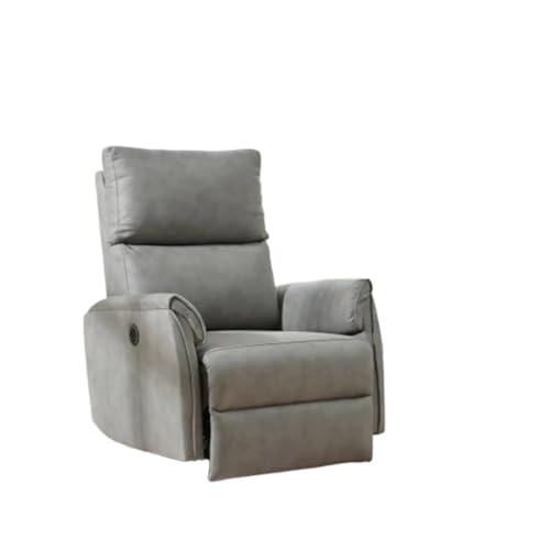 FANCUF Gray Electric Power Recliner Chair,Upholstered Foam Lounge Single Sofa,Reclining Chair W_USB Charging