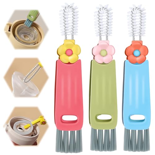 Generic 3 in 1 Cup Lid Cleaning Brush, Crevice Cleaning Brush for Bottle Gap Tight Spaces Cup, Multifunctional Cleaning Brush Portable Cup Lid Cleaner with Brush (3PCS), generally, FR46125