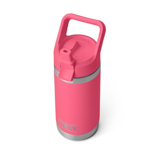 YETI Rambler Jr. 12 oz Kids Bottle, with Straw Cap, Tropical Pink