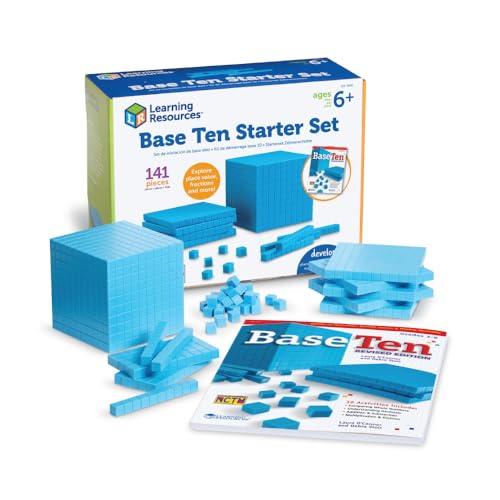 Learning Resources Plastic Base Ten Starter Kit – 141 Pieces, Ages 6+ Early Math, Counting, Math Games for Kids, Teacher and Classroom Supplies
