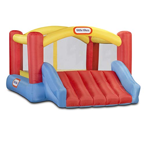 Little Tikes Jump ‘n Slide Inflatable Bouncer Includes Heavy Duty Blower With GFCI, Stakes, Repair Patches, And Storage Bag, for Kids Ages 3-8 Years