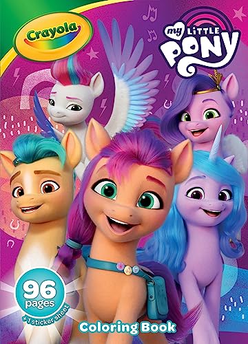 Crayola My Little Pony Coloring Book with Stickers, Gift for Girls and Boys, 96 Pages, Ages 3, 4, 5, 6