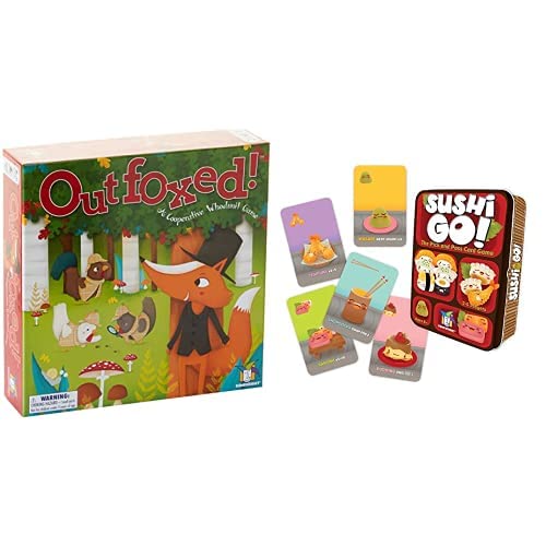 OUTFOXED, A Classic WHO DUNNIT Game for PRESCHOOLERS & Sushi Go! – The Pick and Pass Card Game