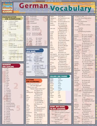 German Vocabulary (Quickstudy Reference Guides – Academic)