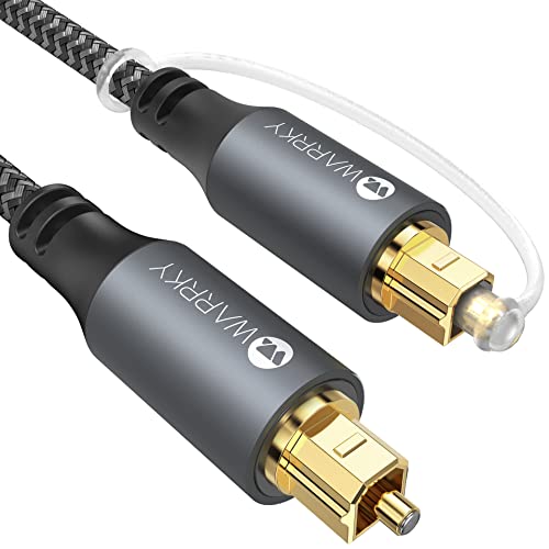 Warrky Optical Audio Cable, 6ft _ 1.8m Optical Cable for Soundbar [Nylon Braided, Slim Metal Case, Gold-Plated Plug], Digital Optical Audio Cable Compatible with Samsung, Vizio, LG, Bose, Sony, Sonos